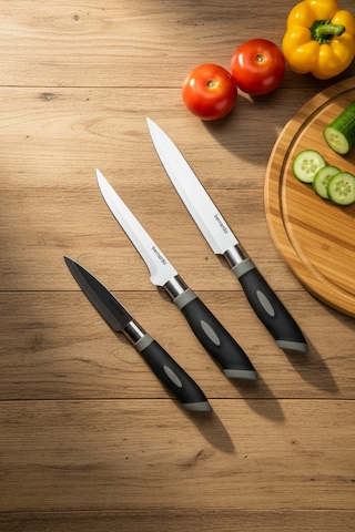 Bernardo Blade 3 Parça Gurme Fileto Seti Siyah -  Gümüş