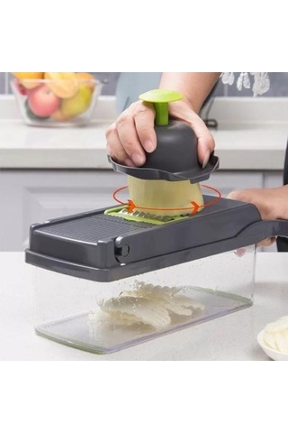 Novahub Sebze Kesici Seti - 15 Aksesuarlı, Eşit Kesim, Mutfak Yardımcısı Yeşil