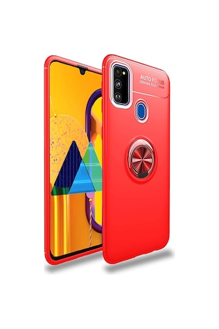 Samsung Galaxy Uyumlu M30S Kılıf Yüzüklü Tam Korumalı Silikon Kapak