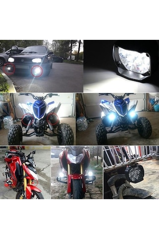 2 Adet Motosiklet Far Çalışma Spot Işık 6 Led Yardımcı Motosiklet Far Motosiklet Sis Lambası Scooter Modifiye Ampuller