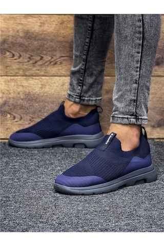 Unisex Ortopedik Bağcıksız Triko Spor Ayakkabı-lacivert-227 Lacivert