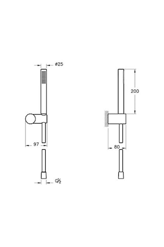VitrA Origin A45543 1F El Duşu Takımı Krom