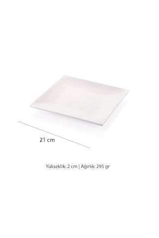 Alezy 569 Göreme Melamin Termostar Form Servis Tabak 21 Cm Beyaz