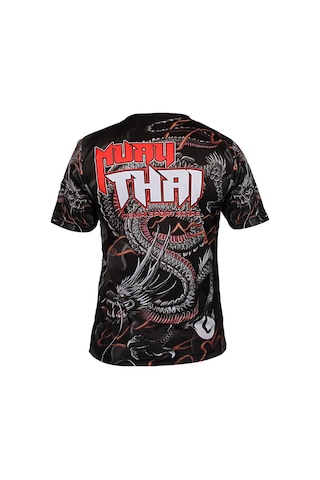 Dosmai Dijital Baskılı Muay Thai Bisiklet Yaka Spor T-shirt Mtt121 Siyah
