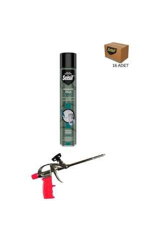 Selsil Pu Tabancalı Montaj Köpüğü 750 Ml. 16 Adet ,demir Köpük Tabancası