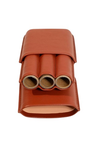 Cohiba Kahverengi Üçlü Deri Puro Kılıfı Tr9795