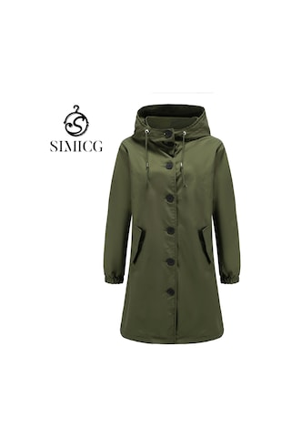 Sonbahar Ve Kışlık Kadın Kapüşonlu Rüzgarlık Günlük Ceket Asker