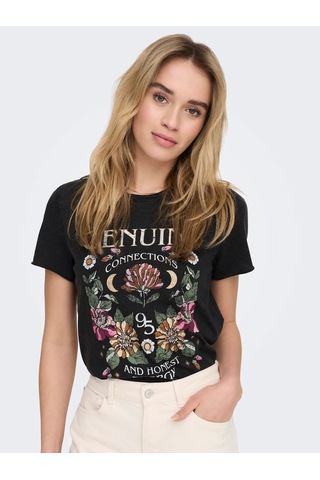Only Onllucy Reg S/s Top Jrs Noos Kadın T-shirt 15215721 Siyah