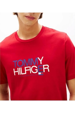 Tommy Hilfiger Mw0mw42369 Brand Love Big Text Erkek Tişört Kırmızı