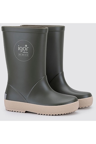 Igor Splash Dk Erkek Bebek Su Geçirmez Yağmur Kar Çizmesi W10292 Koyu Haki - Bej Koyu Haki Bej