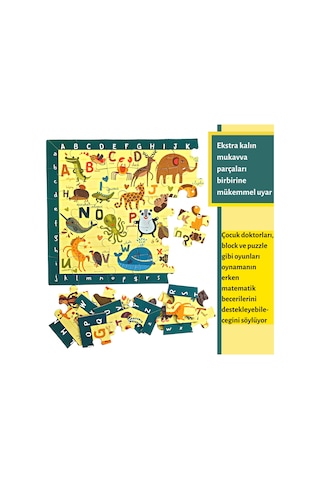 Doerkids Baby Puzzle Hayvanlar İngilizce Alfabe Eğitici Puzzle