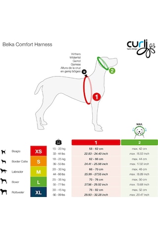 Curli Belka Comfort Harness Köpek Göğüs Tasması Siyah Xlarge 76-8