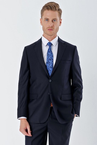 İmza Lacivert Gabardin Mono Yaka 6 Drop Comfort Fit Rahat Kesim Basic Takım Elbise 1001240010-lacivert Lacivert