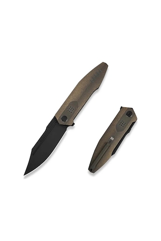 We Knife Limited Flight Line Bronze Titanium Handle Black Stonewashed Bohler M390 Blade Limited Edition 200 Pcs Çakı Bronz