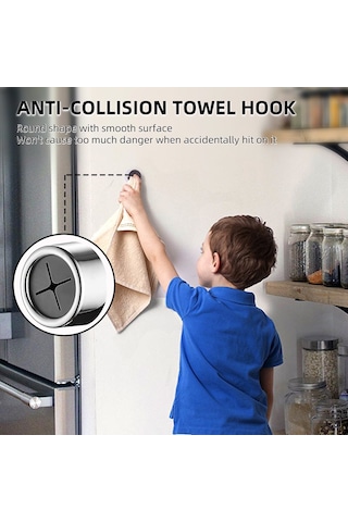 Ximistore9 3'lü Yuvarlak Abs Duvar Takımı - İz Olmadan Yapıştırıcı, Çocuk Dost, Banyo/mutfak Kullanıma Uygun Gümüş