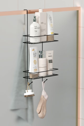 Zabata Askılı Banyo Rafı Duş Şampuanlık Duşakabin Havlu Askısıduvar Düzenleyici Organizer Siyah