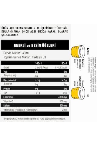 Mustang Nutrition L-carnitine 4000 Mg 1000 Ml 33 Servis Limon + 2 X L-karnitin Shot Hediyeli