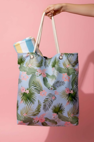 Rivaistanbul Mavi Tropical Plaj Çantası Çok Renkli