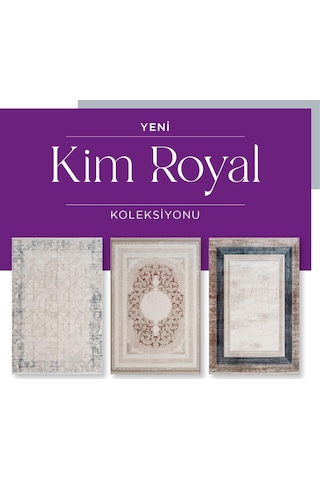 Royal Halı Kim Royal Kc04a Antrasit Gri Akrilik Yumuşak Dokulu Modern Çerçeveli Halı
