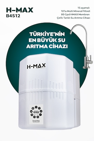 12 L Çelik Tank 15 Aşama Multi Mineral Su Arıtma Cihazı Hmaxb4512