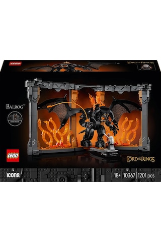 LEGO® Icons Yüzüklerin Efendisi: Balrog™ Kitaplık Dekoru 10367 - Yetişkinler için Dekoratif Film Hatırası Model Yapım Seti (1201 Parça)