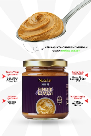 Nutelier Şekersiz Fındık Ezmesi 350 G