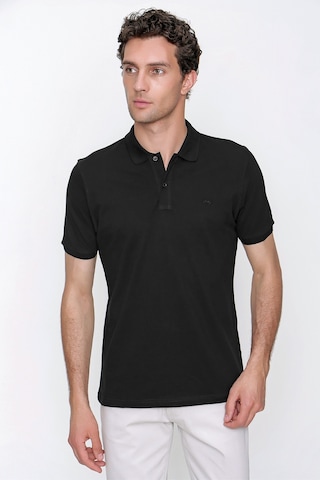 Siyah Basic Düz %100 Pamuk Slim Fit Dar Kesim Kısa Kollu Polo Yaka Tişört 99yc018011001 Siyah