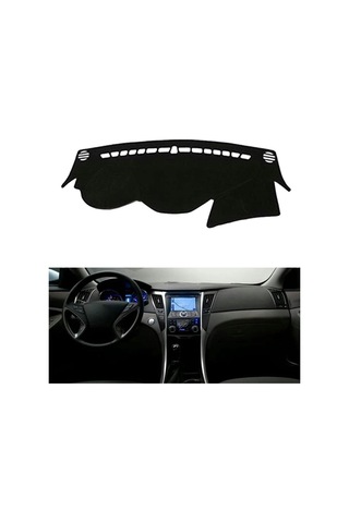 Gajeena 2011-2014 Hyundai Sonata İçin Siyah Dashboard Gölge Ve Kayma Önleyici Pad - Normal Silikon Anti-slip Malzeme Numara 2