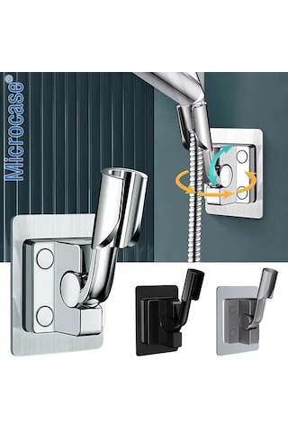 Microcase Çok Yönlü Duş Başlığı Tutucu 180 Dönebilen Banyo Askısı 2 Adet Al5368 Gümüş