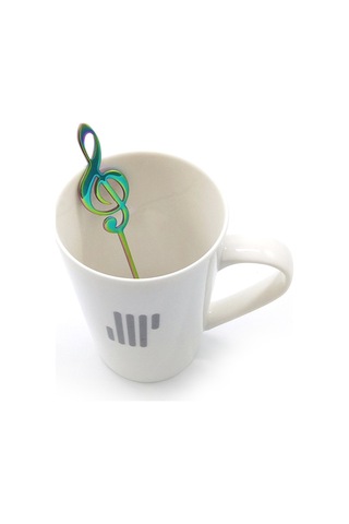 Kosona 304 Paslanmaz Çelik Gitar Desenli Kahve Kaşığı - Müzik Stili Karıştırıcı Spoon Siyah Diğer