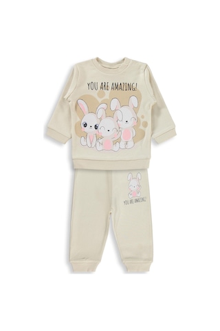 Civil Baby Tavşanlar Baskılı 6-18 Ay Takım - Fil Dişi