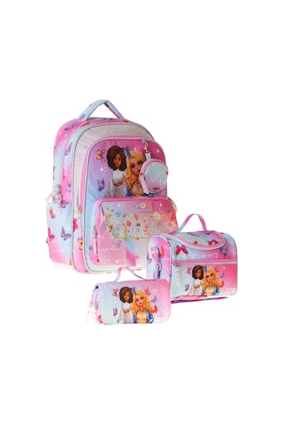 Wow Generation Üçlü İlkokul Okul Çanta Seti - Turkuaz - Pembe - Butterfly Baskılı - Kız Çocuk - Setwg-w6074a Çok Renkli