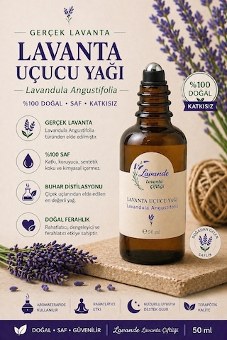 Lavande Lavanta Çiftliği Lavanta Yağı L.angustifolia RollOn 50 ML