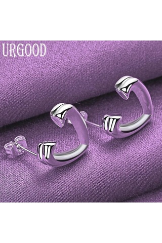 925 Ayar Gümüş Kalp Şeklinde Küpe Hediye Moda Takı