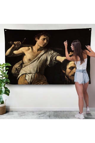 Caravaggio - David With The Head Of Goliath, Davud Goliath'ın Başı Duvar Örtüsü-7066