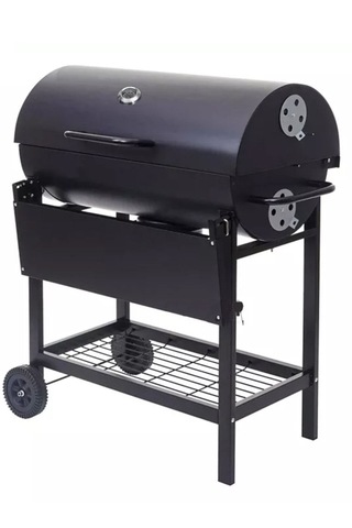 Varil Tip Büyük Kömürlü Mangal Kapaklı Termostatlı Tekerlekli