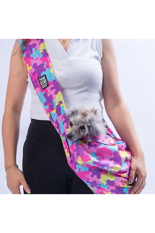 Pawstar Rosea Camouflage Crossbody Küçük Irk Köpek Çapraz Taşıma Çantası