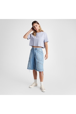 Converse Sporty Boxy Kadın Mor T-shirt