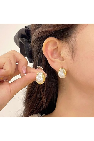 Geeksen Asimetrik Desenli Altın Kenarlı巴洛克 İmitasyon İçin Güzellik Ve Stili Artıran Küçük Kuyumculuk Kolye Gözlük Takı Seti Hediye Önerisi Gold