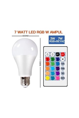 RGB Uzaktan Kumandalı 16 Renk Ampul Qenos