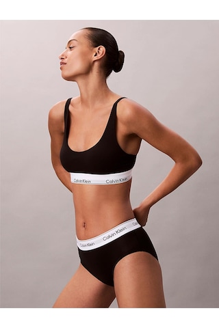 Calvin Klein Kadın Marka Logolu Beyaz Elastik Bantlı Siyah Sütyen Lv00qf8503 Ub1-10596