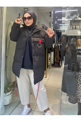 Şişme Mont Siyah