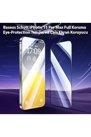 Baseus Schott Apple iPhone 15 Pro Max Uyumlu Full Koruma Eye-protection Tempe