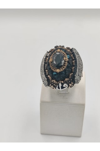 Siyah Zirkon Taşlı Çiçekli Diliriş Eseri 925 Ayar 25 Mm Erkek Yüz