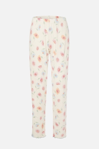 Kadın Pamuklu Çıtır Çiçek Desenli Baby Overloklu Fiyonk Detaylı Uzun Kollu Pijama Takımı Ko70142-1