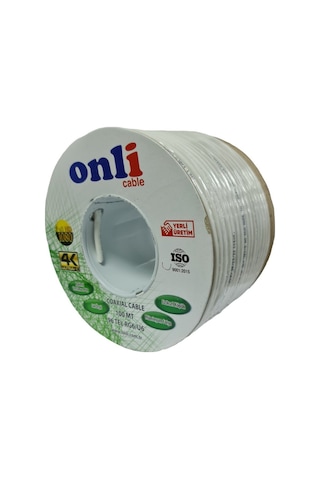 Onli RG6U6 Beyaz Anten Kablosu 100 M 96Tel