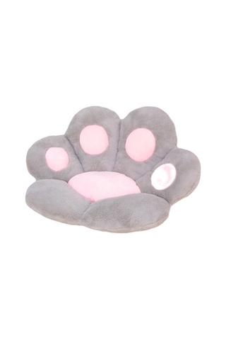 Sevimli Ayı Pençesi Yarım Çevrili Yastık Ofis Koltuk Minderi 80 70cm Gri