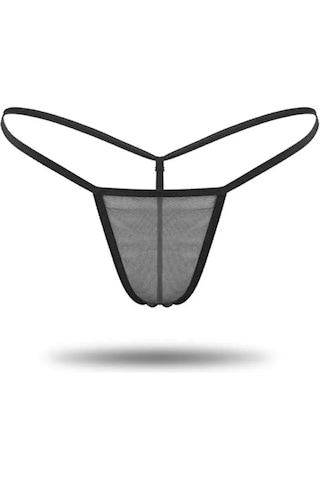 Transparan Büyük Beden Seçenekli Kadın İç Giyim 3'lü Tanga String Çok Renkli