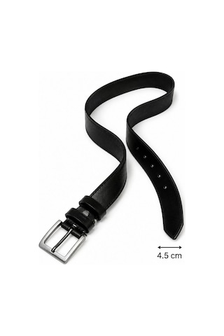 Ertaş Trend Store Erkek Hakiki Deri 4.5 CM Klasik ve Kot Pantolon Kemeri Metal Tokalı Siyah Çok Renkli