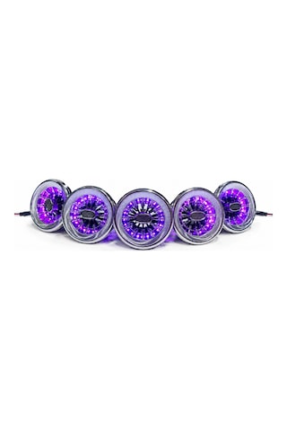 Vıp Universal Led Ambiyanslı Araç Klima Menfezi Bluetooth Kontrol 5 Li Set 9-10cm Çap
